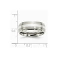 thumbnail image 6 of White Stainless Steel Ring Band Wedding Sterling Silver Ridged, 6 of 6