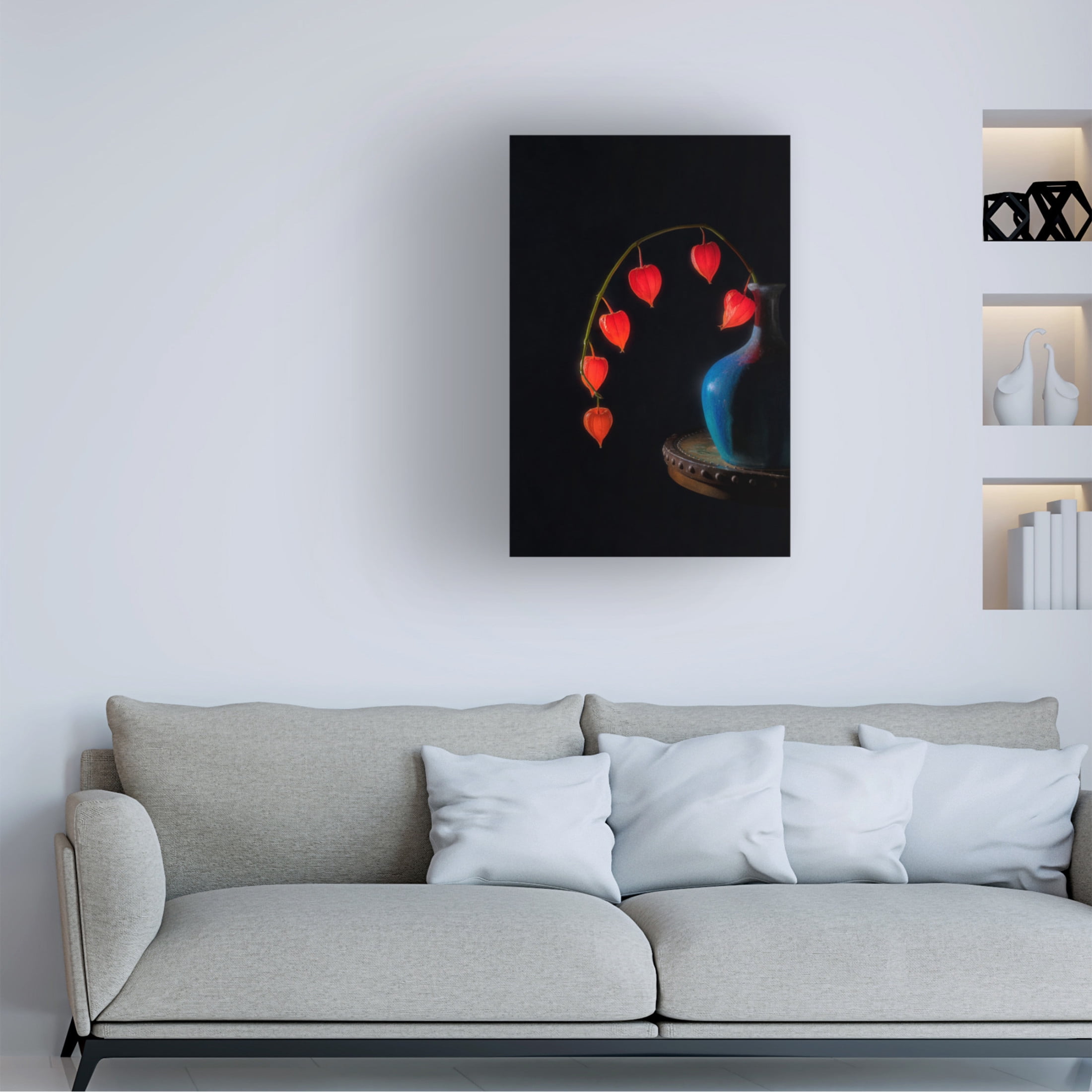 Canvas Wall Art - Lydia Jacobs 'Chinese Lantern' Wall Art for Living Room, Bedroom, or Office Décor by Trademark Fine Art - 12 x 19 Inches