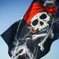 thumbnail image 2 of In the Breeze 3713 — Smokin' Pirate Printed 3x5 Double Sided Grommet Flag, Outdoor Pirate Flag, 2 of 3