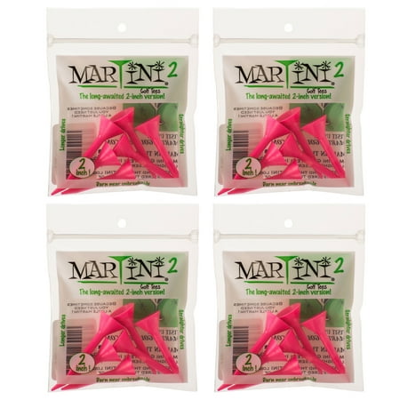 2  Martini Golf Tees - 4 Packs of Pink - 24 Tees Total - Virtually Unbreakable