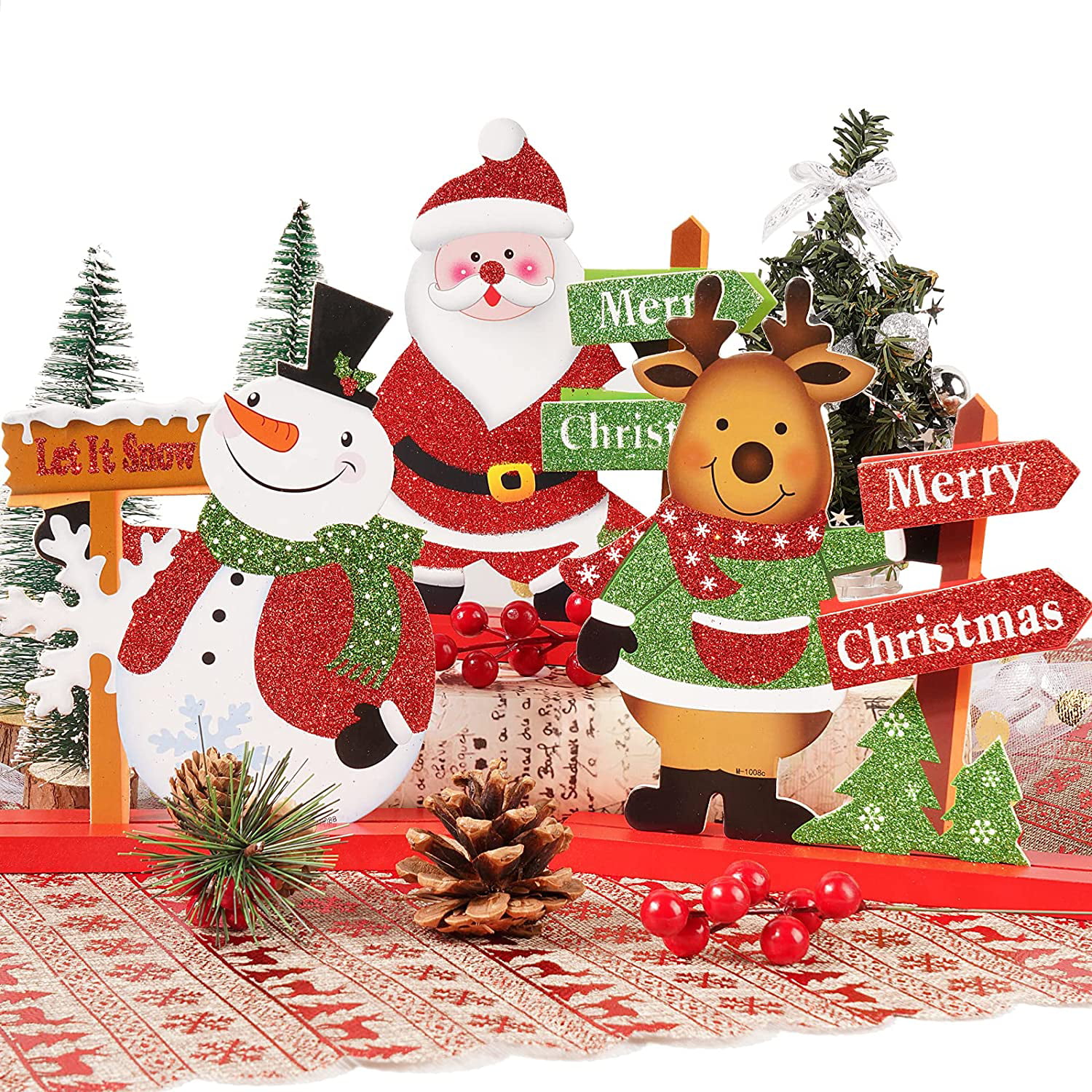 3PCS Lovely Christmas Party Hanging Decor Santa Claus Snowman Xmas Ornaments HOT 