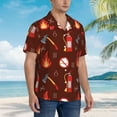 thumbnail image 3 of Pofeuu Fire Extinguisher Print Hawaiian Shirt for Men Sleeves Casual Button Down Summer Beach Dress Shirts T-Shirts,X-Large, 3 of 7