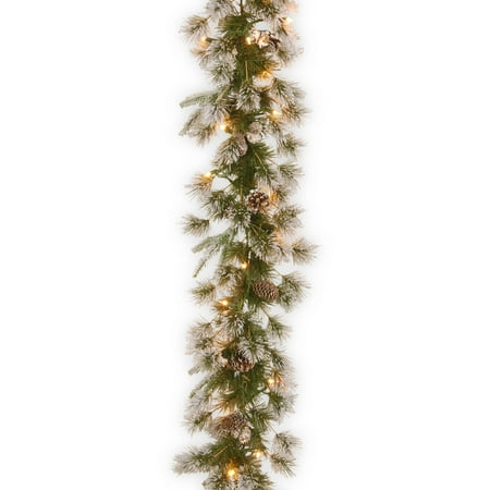 9' Liberty Pine Garland with Clear Lights