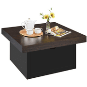 Yaheetech Rustic Square Coffee Table with 2 Drawers for Living Room,Espresso