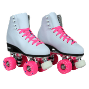 Epic Classic White and Pink Quad Roller Skates
