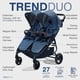 thumbnail image 3 of Valco Baby Trend Duo Light Weight Side by Side Double Stroller 2023 (Denim Blue) - Easy and Compact fold, Multi-Position Recline, Large Canopy, Independent Twin Vents and More - Luxurious Twin Pram, 3 of 5