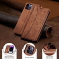 thumbnail image 7 of Flip Wallet Case for iPhone 14 Pro Max 5G,Leather Magnetic Folio Cover with Card Holder,Kickstand - TPU Shockproof Durable Protective Phone Case,Brown, 7 of 7