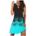 thumbnail image 2 of Summer Dress for Women Clothes Casual Loose Floral Printed Tank Dress Hollow Out Beach Sundress Sleeveless Dresses, 2 of 6
