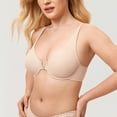 thumbnail image 3 of DELIMIRA Women's Front Closure Bras Seamless Plus Size Plunge Underwire Unlined Comfortable Bra, 3 of 7