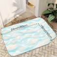 thumbnail image 2 of Watercolor Blue Wave Plush Flannel Bath Rug 16x24 Inches, Quick Dry Absorbent Non Slip Mat for Bathroom Sink Tub, 2 of 8