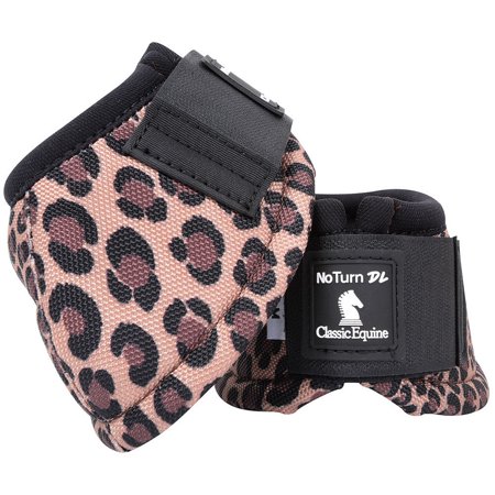 

05CE Medium Classic Equine Dyno Desingner Line Horse Bell Boots Pair Cheetah