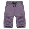 thumbnail image 1 of pstuiky Pantalones cortos de gimnasio para hombre, Pantalones cortos cargo de talla grande para hombre, con múltiples bolsillos, holgados, para playa y verano Pantalones cortos de entrenamiento, 1 of 2