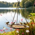 thumbnail image 6 of SLYNSHome Hanging Bird Bath Hanging Bird-Feeder Garden Decorations Hummingbird Bath Tray Wildlife Feeder Plate Water Bowl for Outdoors Patio Decor, 6 of 9