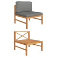thumbnail image 1 of vidaXL Middle Sofa with Dark Grey Cushions Solid Teak Wood, 1 of 5