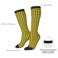 thumbnail image 4 of Xecao Yellow Checkered Plaid Print Compression Socks for Both Men And Women for Running, Travel, Flight, Nurse, 4 of 6