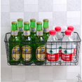 thumbnail image 2 of Cocina sin perforaciones Baño Inodoro Cesta de almacenamiento para colgar en la pared Dormitorio Mesita de noche Cesta colgante Estante de pared de hierro forjado Negro brillar Electrónica, 2 of 2