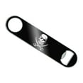 thumbnail image 1 of Pirate Skull Crossed Swords Tattoo Design Stainless Steel Vinyl Covered Flat Bartender Speed Bar Bottle Opener, 1 of 3