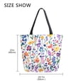 thumbnail image 5 of FORMRS Womens Canvas Tote Bag with Zipper Inner Pocket Shoulder Handbag, Purple Wildflower Pattern, 5 of 7