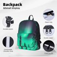 Uemuo Northern Lights 2 Pattern Backpack for Work and Travel Durable