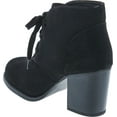 thumbnail image 3 of Delicious by Soda Women's Ripley Sueded Lace Up Chunky Stacked Heel Ankle Bootie, 3 of 7
