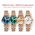 thumbnail image 5 of OLEVS Women Watch Fashion Rose Gold Diamond Analog Quartz Female Watch for Women Luxury Dress Ladies Stainless Steel Luminous Waterproof Date Wrist Watches Green Dial, 5 of 9