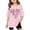 Pink, variant on ibiyuan Girl Shirts Fashionable Graphic Print Casual Tee For Girls Playful Daily Wear Soft Comfort Fit Youth Top Design For Kids Pink