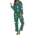 thumbnail image 5 of Christmas pajamas Floral Print Long Sleeve Pajama Soft Comfy Loungewear For Relaxation And Sleep Cozy Homewear Outfit With Pants, 5 of 5