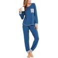 thumbnail image 1 of SWOMOG Ensemble de Pyjama pour Femmes, Haut à Manches Longues avec Pantalon, 2 Pcs, Vêtement de Nuit, Ensemble de Pyjama en Modal Doux, 1 of 6