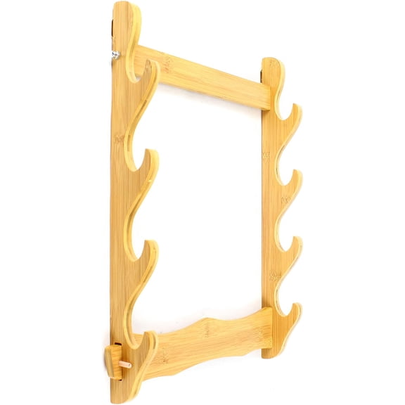 4 Wall Mount Wooden Gun Rack Natural Wood Finish Gun Storage Shelf Holder