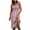 Pink, variant on IROINNID Sundress For Women Bandage Sleeveless Backless Waist Ruched Dresses Below The Knee Prints Dress