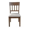 thumbnail image 2 of Dan 25 Inch Dining Side Chair, Slatted Back, Gray Cushion, Set of 2, Brown - Saltoro Sherpi, 2 of 6