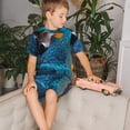 thumbnail image 4 of Balery Modern Style Blue Parrot Conjunto de Pijama Infantil de Manga Corta con Estampado – Ropa de Dormir de Algodón Suave-Large, 4 of 6