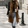 thumbnail image 6 of Enjoytime Long Vest for Women Lapel Button Sleeveless Corduroy Jacket Fall Winter Cozy Trendy Casual Waistcoat with Pockets, 6 of 8