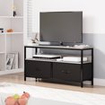 thumbnail image 4 of Homefan TV Stand Dresser with 2 Fabric Drawers - Television Riser Chest with Storage - Bedroom, Living Room, Closet, & Dorm Furniture, Black, 4 of 9