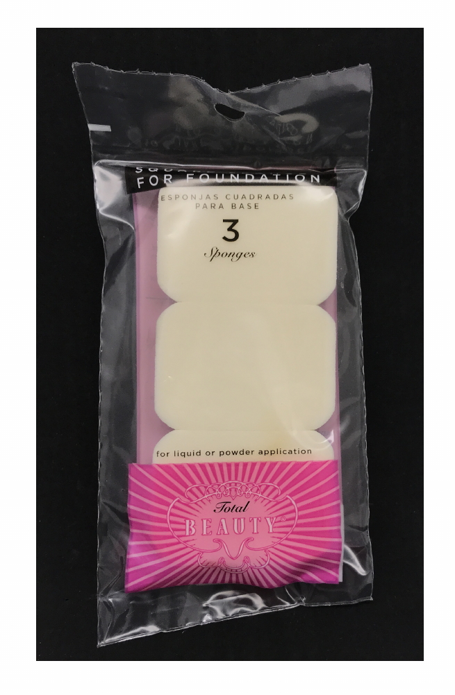 Total Beauty Makeup Pads 3 Per Package Use for Liquid or Cream