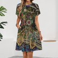 thumbnail image 2 of Microscopic Organisms Cell Structure Cell Dress Fashion Beach Short Sleeve Dresses Female Party Printed Sundress, 2 of 7