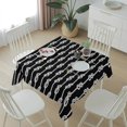 thumbnail image 6 of Black Knot Table Cloth Waterproof Tablecloths, Nautical Striped Monochrome Ocean Tablecloth Dining Table Cover for Kitchen Party Tabletop Outdoor, Square Tablecloth 60x60 Inch, 6 of 9