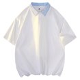 thumbnail image 2 of Styesk T-Shirts pour Homme Mode Décontractée Col Rabattu Manches Courtes Ample, 2 of 6