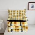thumbnail image 5 of Manfei Vintage Grid Twin Comforter Sets,Modern Check Bedding Set,Yellow,Black Reversible,2pcs,1 Comforter and 1 Pillowcase,2pcs,1 Comforter and 1 Pillowcase, 5 of 7