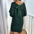 thumbnail image 6 of Women Backless Tied Long Lantern Sleeve Pullover Sweaters Fall Winter Trendy Clothes Green L, 6 of 7
