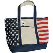 Xtitix Patriot USA United States of America Flag Design Deluxe Cotton Canvas Shopping Tote Bag