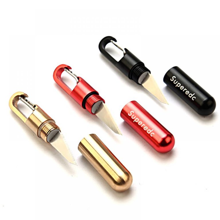 Tiny Cutting Tool Portable Capsule Cutter ​with Keychain Ring Sharp Tools  for Unboxing Opening Cans Stripping Stickers