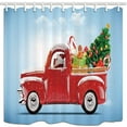 thumbnail image 1 of WOPOP Christmas There Was Gift Box And Tree In The Red Car Polyester Fabric Bathroom Shower Curtain 66x72 inches, 1 of 1