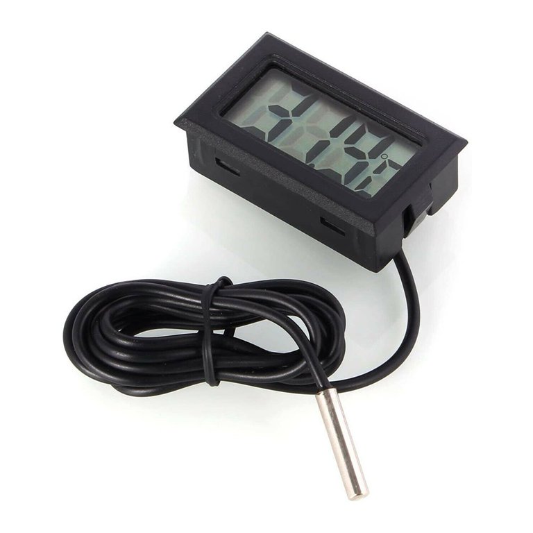 LCD Digital Display Thermometer With Waterproof Probe Indoor Outdoor Convenient Temperature Sensor For Refrigerator Aquarium
