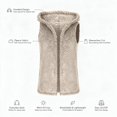 thumbnail image 3 of Busydd Women Fleece Vest Solid Color Hooded Warm Winter Vest for Women Trendy Open Front Sleeveless Womens Vests Outerwear, 3 of 11