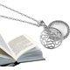 thumbnail image 3 of Collar con lupa - Lupa vintage 6X con cadena - Collar con colgante de lente de aumento de vidrio Lupa Lectura de bolsillo portátil para libros Manualidades (Plata), 3 of 5