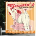 thumbnail image 4 of Ambesonne Pin up Shower Curtain, Martini Cocktail Colorful, 69"Wx70"L, Pale Orange and Scarlet, 4 of 5