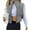 Light Gray, variant on Women's Crop Puffer Vest Zip Up Front Lightweight Warm Long Sleeve Tops