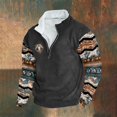 thumbnail image 2 of Nfhtoj Men's Western Sweatshirts Aztec Cowboy Vintage Graphic Sweatshirts Casual Long Sleeve Zip Up Pullover Sweater Western Sweatshirts for Men, 2 of 3