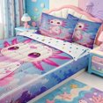 thumbnail image 3 of Manfei Salamander Pattern Zipper Queen Comforter Set with Fitted Sheet and 2 Pillowcases,Adorable Axolotl Zipper Bedding Set,Polkadot Reversible,4pcs, 3 of 7